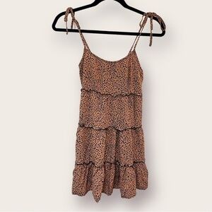 SHEIN Babydoll Leopard Print Flowy Tunic Dress Size S